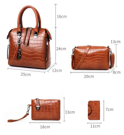 Olivia™ - 4-Piece Modern Leather Bag Set