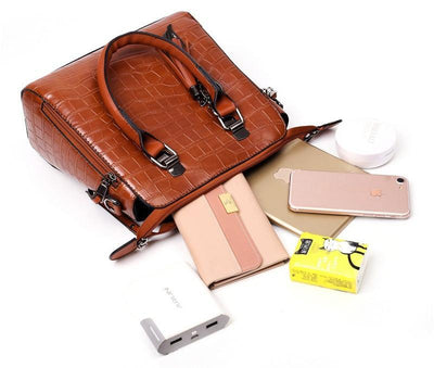 Olivia™ - 4-Piece Modern Leather Bag Set