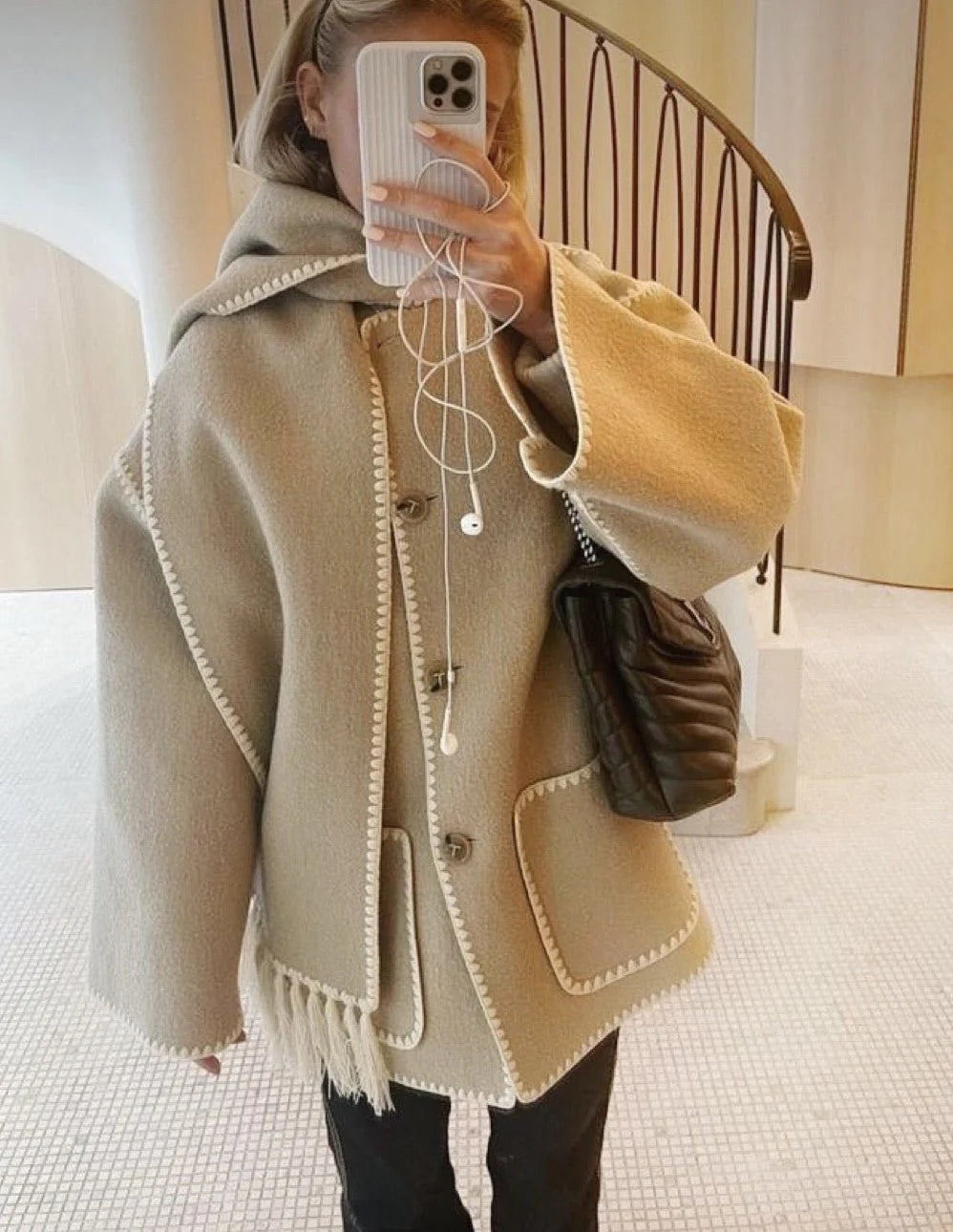 Sophia | Elegant Scarf Coat