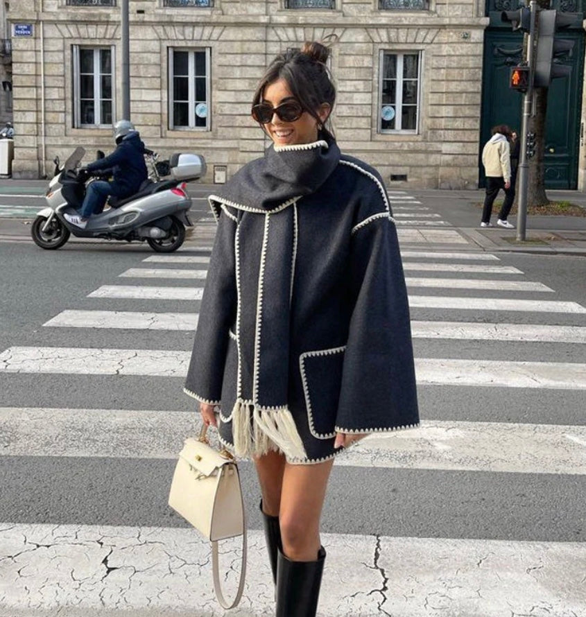 Sophia | Elegant Scarf Coat