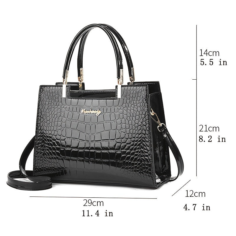 Brooklyn™ - Stylish Crocodile Pattern Leather Handbag